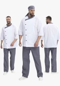 Костюм Канди (ткань ТиСи, 120 гр/м2), серый, белый