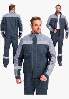 Костюм мужской Бриготек-1 СОП (тк.Смесовая,260) брюки, тёмно-серый, светло-серый
