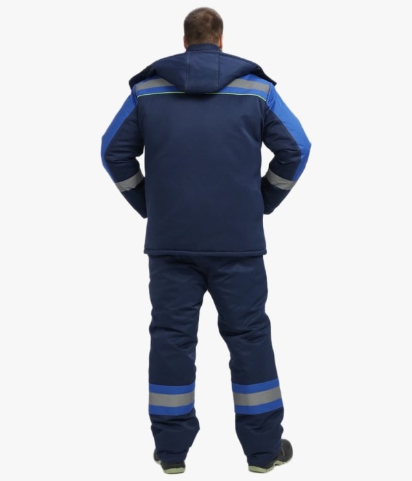 Костюм зимний мужской Бивек-2 СОП (тк.Смесовая,210) пк, тёмно-синий, васильковый, лимонный