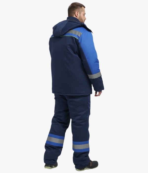 Костюм зимний мужской Бивек-2 СОП (тк.Смесовая,210) пк, тёмно-синий, васильковый, лимонный