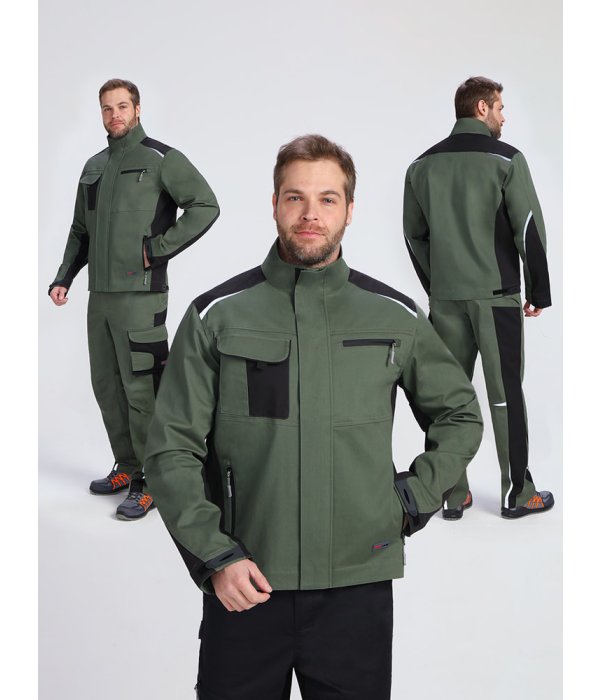 Куртка ProfLineLeader (тк.Хлопок/Спандекс,260), хаки/черный