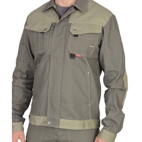 Куртка мужская рабочая "Сириус-Вест-Ворк" на молнии, цвет оливковый со светло-оливковым