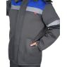 Костюм зимний рабочий мужской "Сириус-Рост-Арктика", куртка, брюки, цвет тёмно-серый с васильковым и СОП 50 мм