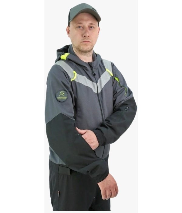 Комбинезон летний мужской Brodeks KS503, серый, чёрный
