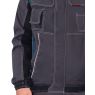 Куртка мужская рабочая "Сириус-Престиж" с карманами, цвет тёмно-серый с чёрным и голубой отделкой