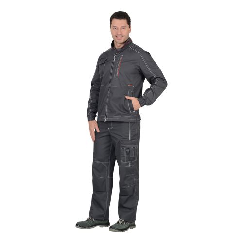 Костюм рабочий мужской летний "Сириус-Алекс", куртка, брюки, цвет тёмно-серый