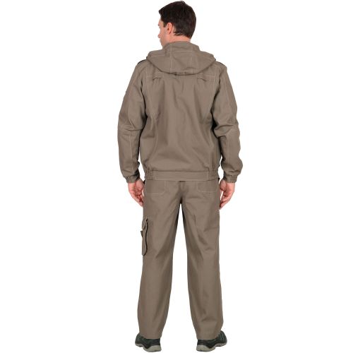 Костюм мужской летний, куртка рабочая короткая, брюки, ткань 100% ХБ, КМФ тёмный Песок Сириус-Канвас