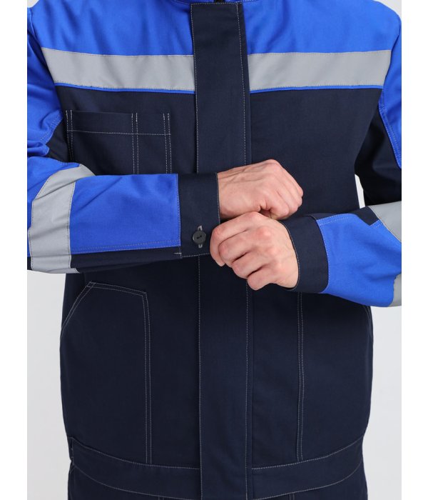 Костюм Бриготек-1 СОП (тк.Смесовая,260) брюки, т.синий/васильковый