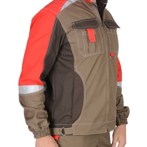 Костюм мужской летний «Сириус-Фаворит-Мега» куртка и полукомбинезон, цвет светло-коричневый с коричневым, СОП