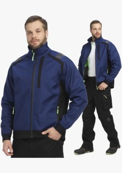 Куртка мужская ProfLineLeader (тк.Софтшел), синий, чёрный