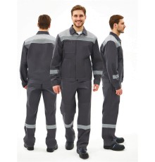 Костюм Липецк-1 СОП CH (тк.Смесовая,280) брюки, т.серый/св.серый