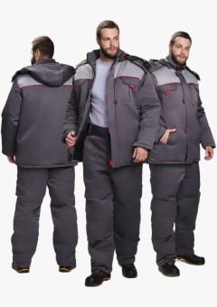 Костюм зимний мужской Флофт-1 (тк.Смесовая,210) брюки, тёмно-серый, светло-серый