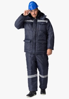 Костюм зимний мужской Мастер (Оксфорд) полукомбинезон, тёмно-синий