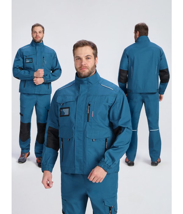 Куртка ProfLineSpecialist (тк.РипСтоп,240), циан/черный