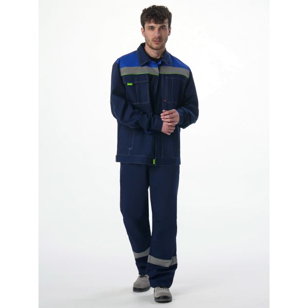 Костюм Фаворит-1 СОП, ткань Смесовая, 210 г/м2, куртка, брюки, цвет тёмно-синий, васильковый