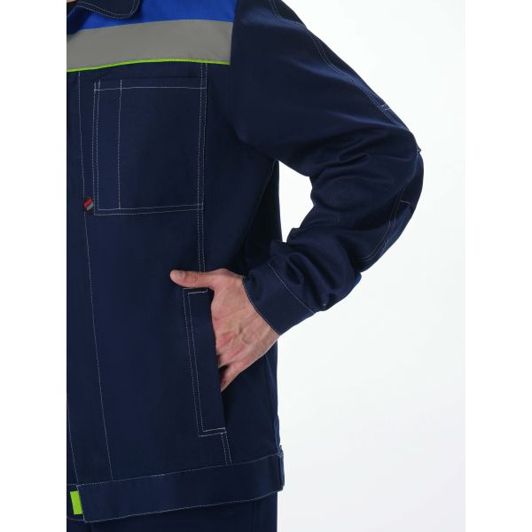 Костюм Фаворит-1 СОП, ткань Смесовая, 210 г/м2, куртка, брюки, цвет тёмно-синий, васильковый