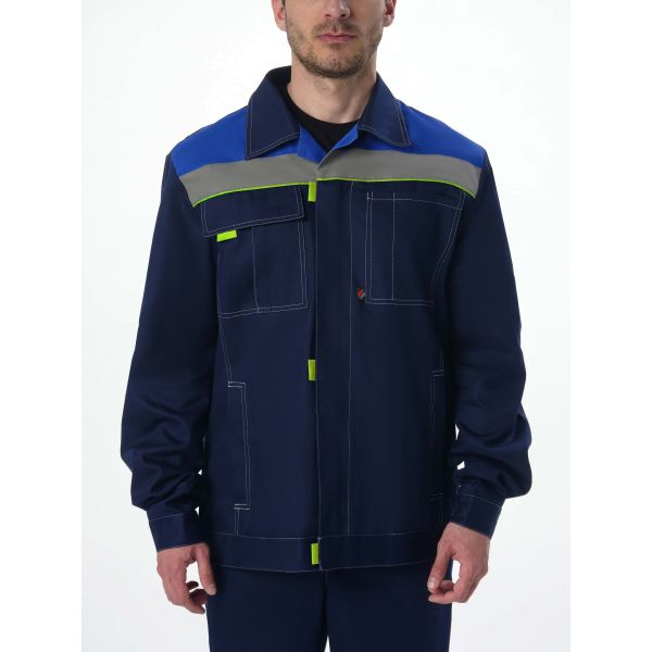 Костюм Фаворит-1 СОП, ткань Смесовая, 210 г/м2, куртка, брюки, цвет тёмно-синий, васильковый