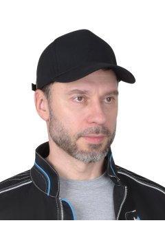 Кепка-бейсболка чёрная (пакет по 50 шт.,в упаковке 200 шт.)