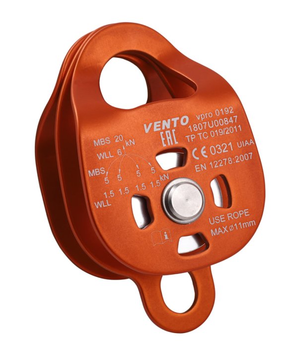 Блок-ролик VENTO™ двойной Double дюраль с подшипником, vpro 0192/vnt 1092