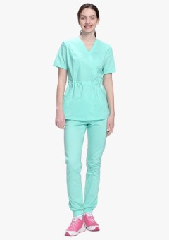 Костюм летний женский хирургический Модерн-004 (тк.Стрейч,120) MedLine, мятный