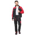 Костюм СИРИУС-АГАТ куртка, брюки черный с красным, ВО отделка, 260 г/м2, 65%ПЭ, 35%ХБ