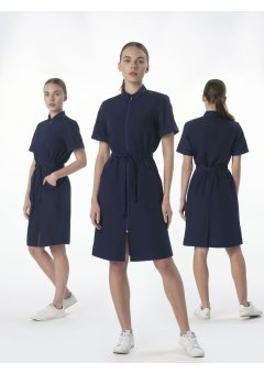 Халат женский Сансара-005 (тк.Смесовая,160) MedLine, т.синий