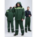 Костюм зимний на пуговицах Квайл-1 СОП (тк.Смесовая,210) брюки, т.зеленый/лимонный
