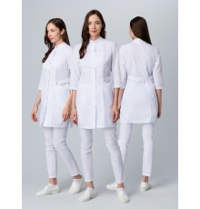 Халат женский Симпл-001 (тк.Смесовая,120) MedLine, белый