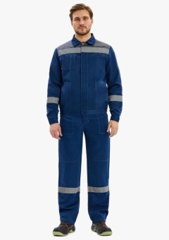 Костюм мужской Лигор-1 СОП К (тк.Смесовая,210) брюки, тёмно-синий, серый