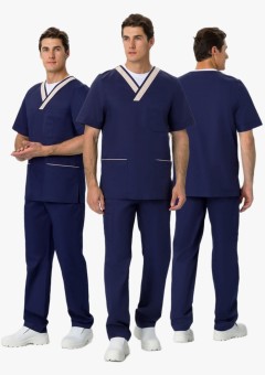 Костюм мужской MedLine Марк (тк.Смесовая,120), тёмно-синий, бежевый