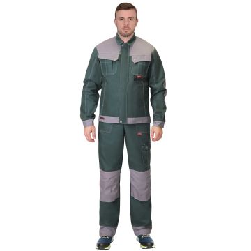 Куртка рабочая мужская Сириус-Вест-Ворк короткая, цвет зелёный со средне-серым
