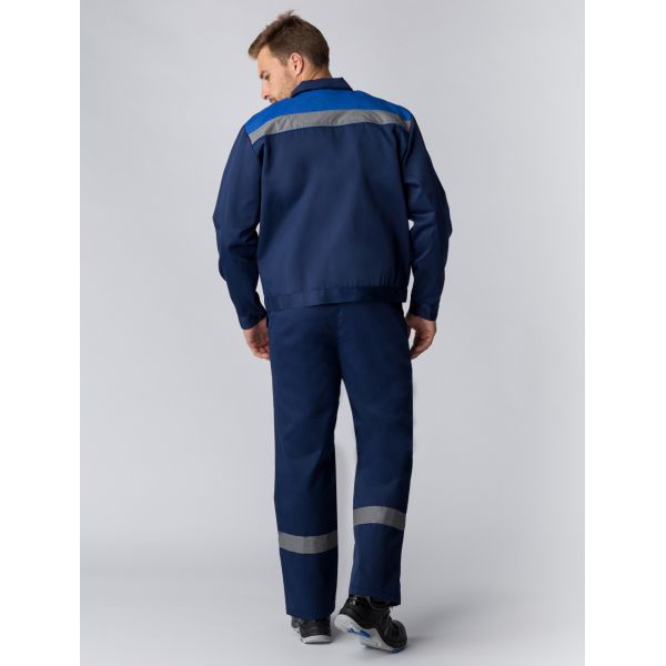Костюм Труженик-2 СОП, ткань Смесовая, 210 г/м2, полукомбинезон, цвет тёмно-синий, васильковый
