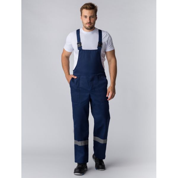 Костюм Труженик-2 СОП, ткань Смесовая, 210 г/м2, полукомбинезон, цвет тёмно-синий, васильковый