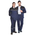 Костюм СИРИУС-МАСТЕР куртка длинная, брюки, синий с черным, 245 г/м2, 65%ПЭ, 35%ХБ