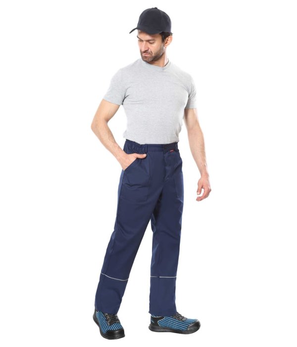 Костюм СИРИУС-МАСТЕР куртка длинная, брюки, синий с черным, 245 г/м2, 65%ПЭ, 35%ХБ