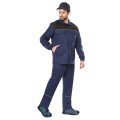 Костюм СИРИУС-МАСТЕР куртка длинная, брюки, синий с черным, 245 г/м2, 65%ПЭ, 35%ХБ