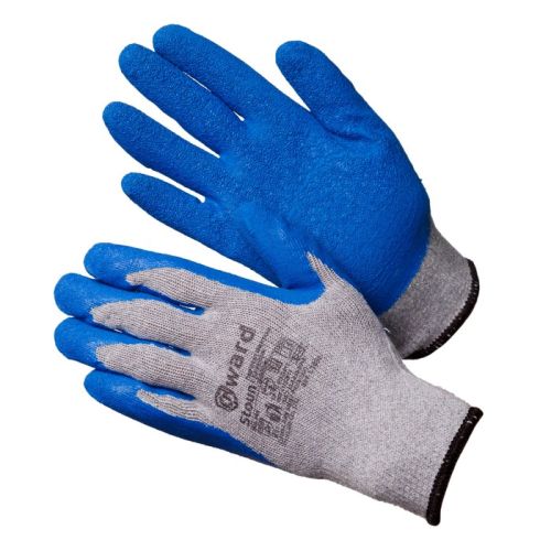 Gward Stoun перчатки хлопчатобумажные серые с синим текстурированным латексом