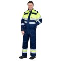 Костюм СИРИУС-НАВИГАТОР-2 куртка, брюки, синий с лимонным и СОП, 215 г/м2, 65% ПЭ, 35% ХБ