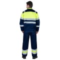 Костюм СИРИУС-НАВИГАТОР-2 куртка, брюки, синий с лимонным и СОП, 215 г/м2, 65% ПЭ, 35% ХБ