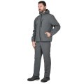 Куртка СИРИУС-АЗОВ с капюшоном серая, софтшелл, 350 г/м2