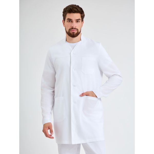 Халат мужской Факел-Карат, цвет белый, ткань Панацея, 150 г/м2