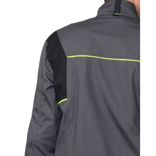 Куртка мужская рабочая летняя "Сириус-Ховард", цвет тёмно-серый с чёрным и лимонным