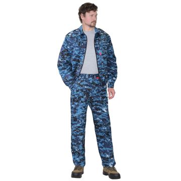 Костюм "Сириус-Блокпост", куртка, брюки, ткань кроун-принт, КМФ Цифра синяя