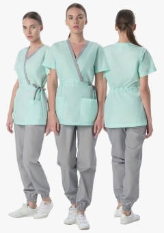 Костюм женский MedLine Арина (тк.Смесовая, 120), серый, мятный