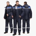 Костюм зимний мужской на пуговицах Квайл-2 СОП (тк.Оксфорд,90) полукомбинезон, тёмно-синий, васильковый