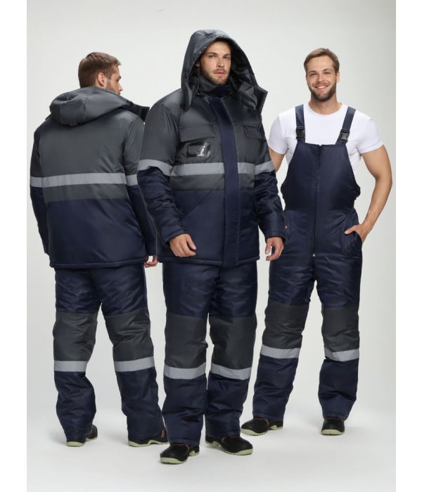 Костюм зимний Мегрес-2 СОП (тк.OxLine,90) п/к, т.серый/т.синий