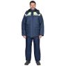 Куртка мужская рабочая зимняя "Сириус-Бригадир" тёмно-синяя с неоновым и СОП 50 мм