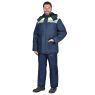 Куртка мужская рабочая зимняя "Сириус-Бригадир" тёмно-синяя с неоновым и СОП 50 мм
