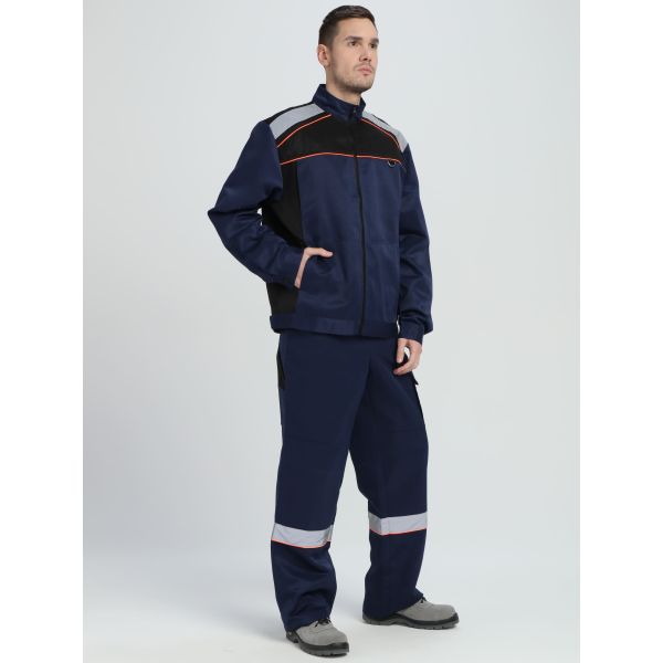 Костюм Практик-2 СОП CH, ткань Смесовая, 210 г/м2, полукомбинезон, цвет тёмно-синий, чёрный