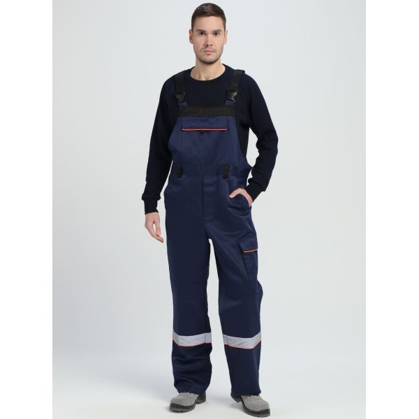 Костюм Практик-2 СОП CH, ткань Смесовая, 210 г/м2, полукомбинезон, цвет тёмно-синий, чёрный
